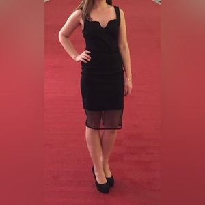 The Vanity Room Women’s Black Sexy Dress with Mesh Bottom